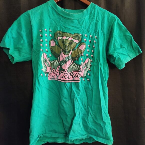 Champion Women’s Tee Shirt Bright Green Workout Bear Short Sleeve Size M - Picture 1 of 3